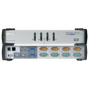 ATEN CS1744 4-Port USB KVM Switch Dual-View with Audio