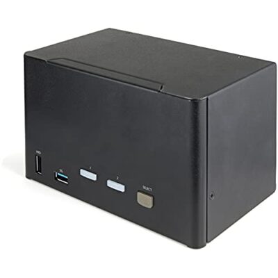 StarTech.com Quad Monitor DisplayPort KVM Switch - 4K 60Hz UHD HDR Black