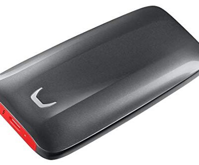 SAMSUNG X5 Portable SSD - 2TB - Thunderbolt 3 External SSD Gray/Red