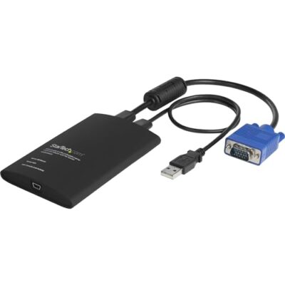 StarTech.com USB Crash Cart Adapter - File Transfer & Video - Portable Server Room Laptop to KVM Console Crash Cart - Black