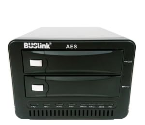 BUSlink 44TB Bilateral Dual Key HDD 2-Bay RAID 1 Mirroring CipherShield FIPS 140-2 512-bit AES HIPAA Hardware Encrypted External Desktop Drive