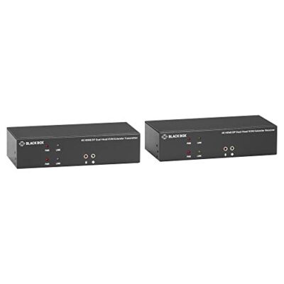 Black Box KVM Extender Over CATx - 4K, Dual-Head, HDMI/Displayport Black