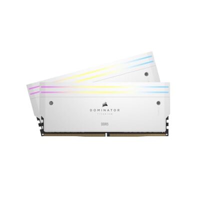Corsair Dominator Titanium RGB DDR5 RAM 96GB (2x48GB) 6600MHz CL32 - White