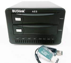 BUSlink Collateral Dual Keys CipherShield 2-Bay RAID 0 256-bit AES USB-A 3.2 Gen 2/eSATA FIPS 140-2 Level 2 HIPAA Hardware Encrypted External SSD Drive 8TB Black