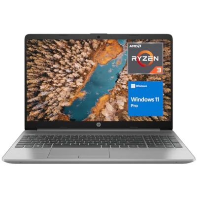 HP 255 G9 Laptop Business Student 15.6" FHD AMD Ryzen 3 5425U 12GB RAM 512GB SSD Webcam Numeric Keypad Thin Light Wi-Fi RJ45 HDMI Dual-Array Mics Windows 11 Pro Grey