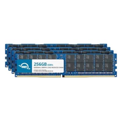 OWC 1TB (4x256GB) DDR4 3200 PC4-25600 CL22 8Rx4 ECC Load Reduced DIMM Memory RAM Module Upgrade Kit Black Chips