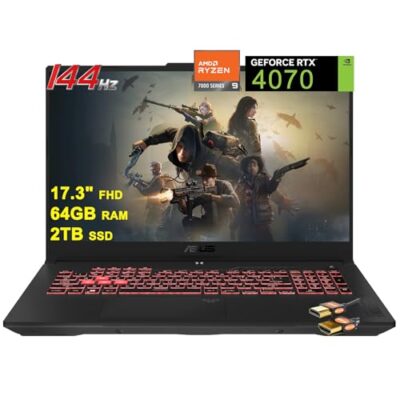 Asus TUF Gaming A17 Laptop 17.3" FHD Anti-Glare 144Hz AMD Ryzen 9 7940HS 64GB RAM 2TB SSD GeForce RTX 4070 8GB Gray