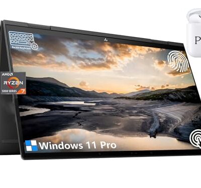 HP Envy x360 2-in-1 Convertible Business Laptop 15.6" FHD Touchscreen AMD Ryzen 7 5700U Windows 11 Pro 64GB RAM 2TB SSD Black