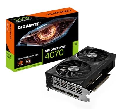 GIGABYTE GeForce RTX 4070 WINDFORCE 2X OC 12G Graphics Card Black