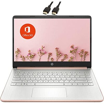 HP 2022 Newest Premium 14-inch Laptop Intel Celeron N4020 8GB RAM 128GB SSD Rose Gold