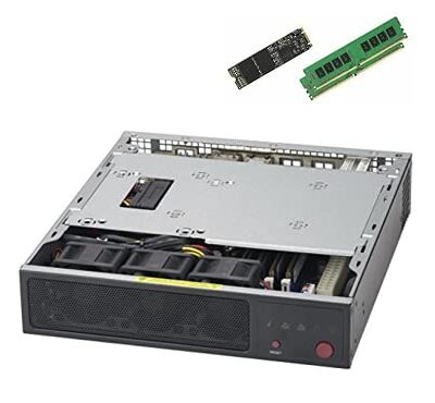 Supermicro SuperServer E200-8D Mini-1U Xeon D-1528 64GB & 256GB M.2 SSD Black