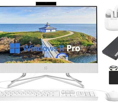 HP All-in-One Desktop Computer 2024 Newest 21.5" FHD Intel Celeron 16GB 1TB SSD Natural Silver