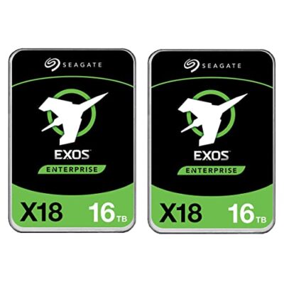 Seagate Exos X18 16TB Enterprise HDD - CMR 3.5 Inch SATA 6Gb/s (2 Pack)