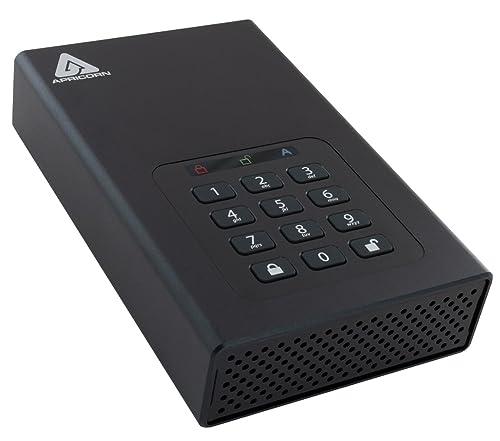 Apricorn Aegis Padlock DT 256-Bit Encrypted USB 3.0 Hard Drive 20TB Black