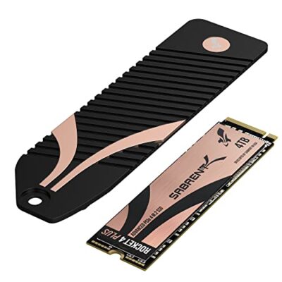 SABRENT 4TB Rocket 4 Plus NVMe 4.0 Gen4 PCIe M.2 Internal SSD + M.2 NVMe PS5 Heatsink Combo Gold