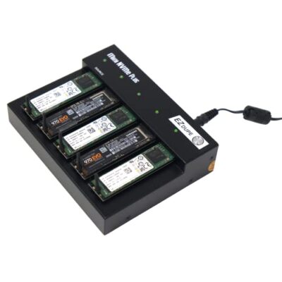 EZ DUPE EZ Dupe 1 to 4 M.2 Duplicator - M.2 NVMe / M2 SATA NGFF (PCIe/ACHI NVMe) B Key, M Key, B+M Key 2230 2242 2260 2280 Module Internal SSD Cloner Copier 45MB/Sec MiniNVMe Plus Green