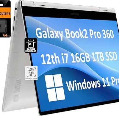 SAMSUNG Galaxy Book2 Pro 360 2-in-1 Business Laptop Silver