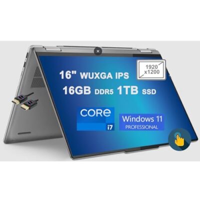 Lenovo Yoga 7i 16 2-in-1 Laptop 16" WUXGA IPS Multi-Touch 13th Gen Intel 10-Core i7-1355U 16GB DDR5 1TB SSD Gray