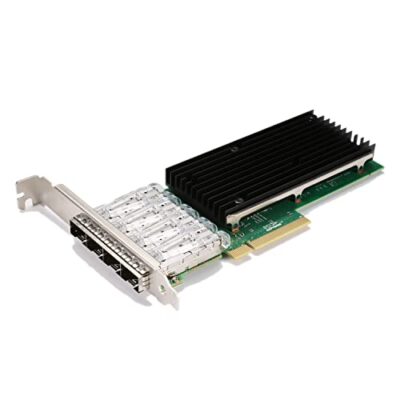 QINIYEK 10Gb PCI-E X8 NIC Network Card with Intel XL710-BM1 Ethernet Controller XL710-DA4(4xSFP+)