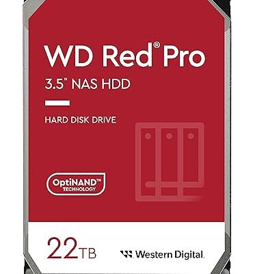 Western Digital 22TB WD Red Pro NAS Internal Hard Drive HDD Red