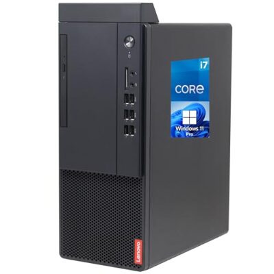 Lenovo V50T G1 Tower Desktop Computer, Intel Core i7-10700, 32GB RAM, 2TB NVMe SSD, Windows 11 Pro Black