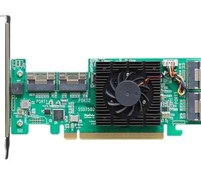 HighPoint SSD7580C PCIe 4.0 x16 8-Port U.2 NVMe RAID HBA Green
