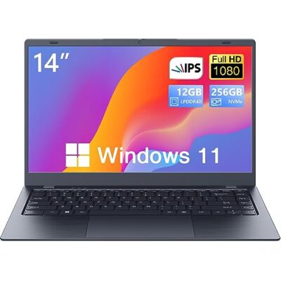 Tulasi 2023 Laptop Computer Windows 11 12GB RAM 256GB SSD Intel Quad-Cores 14 inch Black