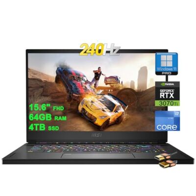 MSI Stealth GS66 Gaming Laptop 15.6" FHD 240Hz 12th Gen Intel i7-12700H 64GB RAM 4TB SSD RTX 3070 Ti 8GB Black