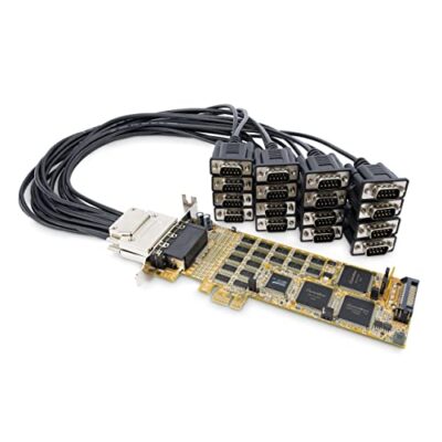 StarTech.com PCI Express Serial Card - 16 DB9 RS232 Ports - Low + Full Profile - Multiport Serial Adapter