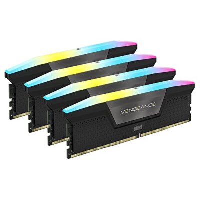 Corsair Vengeance RGB DDR5 RAM 192GB (4x48GB) 5200MHz CL38 Intel XMP iCUE Compatible Computer Memory Black