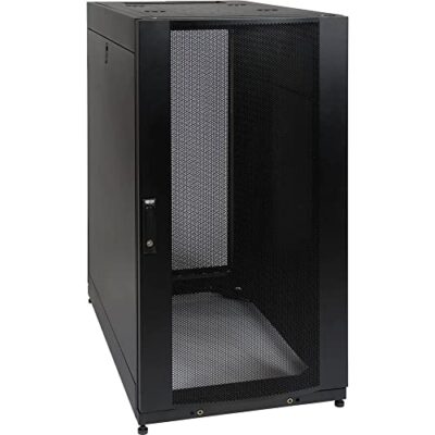 Tripp Lite 25U Rack Enclosure Server Cabinet Shock Pallet with Doors and Sides Black