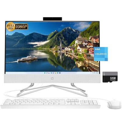 HP 22 All-in-One Desktop 21.5" FHD Intel Celeron J4025 Processor 32GB RAM 1TB SSD White