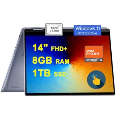 Dell Inspiron 14 7435 2-in-1 Laptop FHD+ Touchscreen AMD Ryzen 5 7530U 8GB RAM 1TB SSD Win11Pro Silver