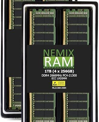 NEMIX RAM 1TB DDR4 2666MHz ECC Load Reduced Memory Kit Black