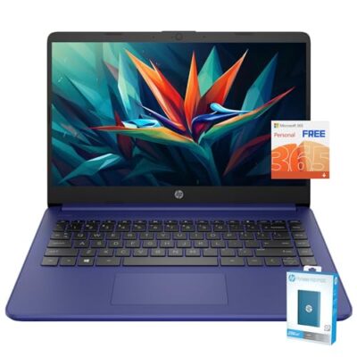 HP Latest Stream 14" HD Laptop, Intel Celeron, 16GB Memory, 64GB eMMC, Fast Charge, HDMI, Win 11 S, Indigo Blue