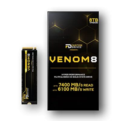Fantom Drives VENOM8 8TB NVMe Gen 4 M.2 Internal SSD Multi-Color