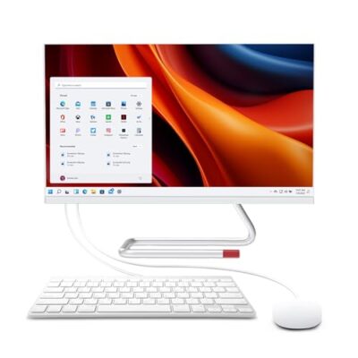PINGDY 24” All-in-One Computers N95 Quad-Core Desktop Computer with Camera 16G Ram 512G SSD IPS HD Display WiFi BT White