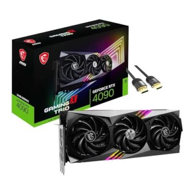 MSI Gaming X Trio RTX 4090 Graphics Card PCIe 4.0 24GB 384Bit GDRR6X HDMI 2.1a DP 1.4a TORX Fan 5.0 DLSS 3.0 with HDMI 2.1 Cable