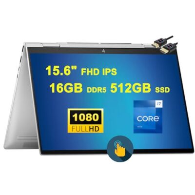 HP Envy X360 15 2-in-1 Laptop 15.6" Full HD IPS Multi-Touch Intel 10-Core i7-1355U Processor 16GB DDR5 512GB SSD Backlit Thunderbolt USB-C HDMI B&O Win11Pro Silver