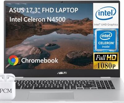 ASUS Chromebook Laptop Computer 17.3'' FHD Widescreen Slim-Bezel Transparent Silver