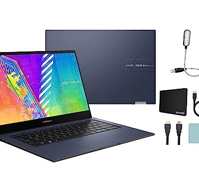 ASUS VivoBook Go 14 Flip Thin and Light 2-in-1 Laptop Quiet Blue