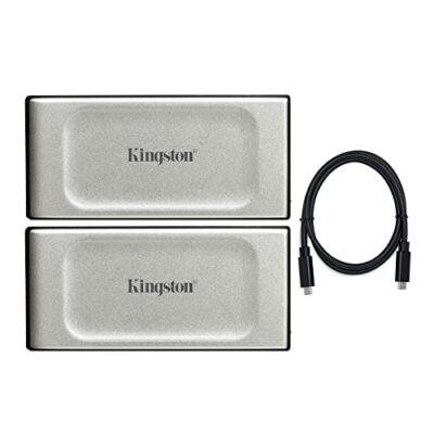 Kingston XS2000 2TB Portable External SSD Bundle Black
