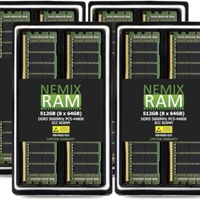 NEMIX RAM 512GB DDR5 5600MHz Server Memory Kit Black