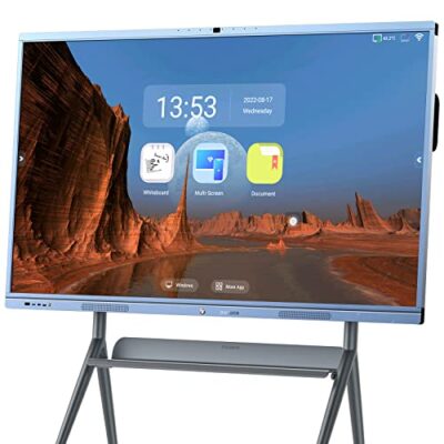 JYXOIHUB Smart Board 65 Inch All in One Interactive Whiteboard 4K UHD Touch Screen Dual System 20MP Camera
