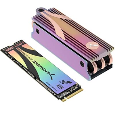 SABRENT Gaming SSD Rocket 4 Plus-G with Heatsink 4TB PCIe Gen 4 NVMe M.2 2280 Internal Solid State Drive Multi-Color
