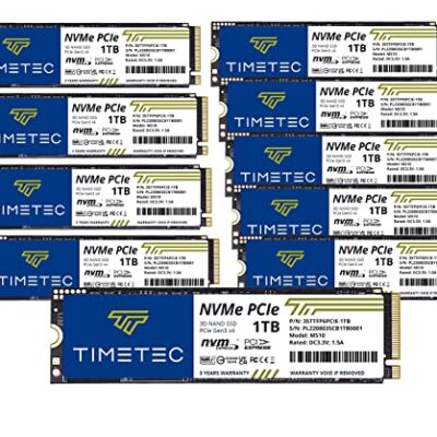 Timetec SSD NVMe PCIe Gen3x4 1TBx10 (10 Pack) 3D NAND TLC Internal Solid State Drive