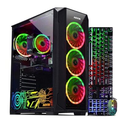 AQVIN Gaming PC ZForce Tower Intel Core i7 Processor up to 4.0Ghz GeForce GTX 1650 4GB Black