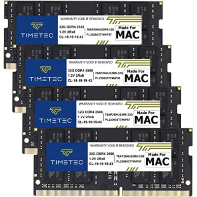 Timetec 128GB DDR4 2666MHz RAM Upgrade for Apple iMac 27-inch - 4x32GB, Mid 2020 / Mid 2019