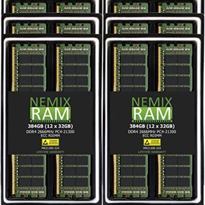 NEMIX RAM 384GB Kit (12 x 32GB) DDR4-2666Mhz RDIMM Memory for Apple Mac Pro 2019 7,1