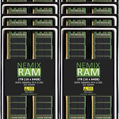 NEMIX RAM 1TB DDR4 2666MHZ PC4-21300 ECC RDIMM Black